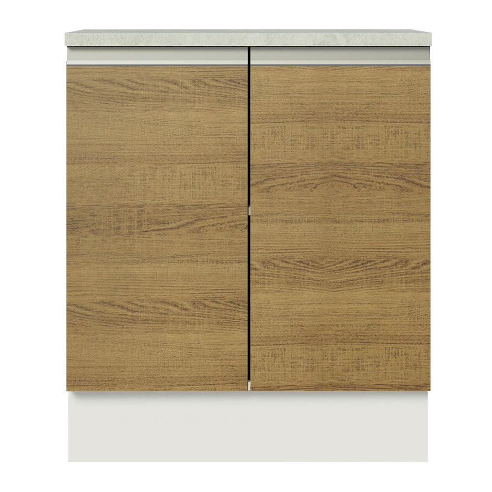 Bajo Mesada 70 cm 2 Puertas Glamy Blanco/Marrón