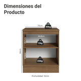 Bajo Mesada de Cocina 70 cm 2 Puertas Marrón/Gris Vik Madesa