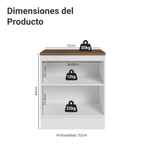 Bajo Mesada 70 cm 2 Puertas Blanco/Marrón Agata Madesa