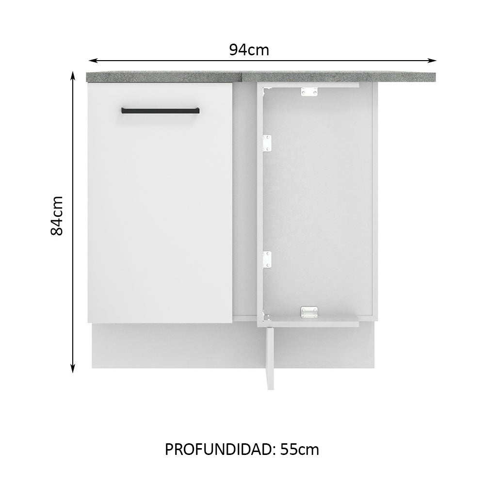 Bajo Mesada 94 cm Sin cajones 1 Puerta Agata Blanco