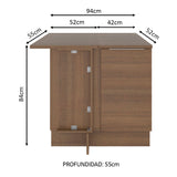 Bajo Mesada 94 cm Sin cajones 1 Puerta Stella Marrón