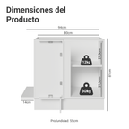Bajo Mesada Esquinero 94 cm 1 Puerta (Sin Mesada) Blanco/Negro Lux Madesa