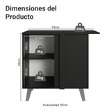 Bajo Mesada Esquinero 1 Puerta con Patas Negro Nice Madesa