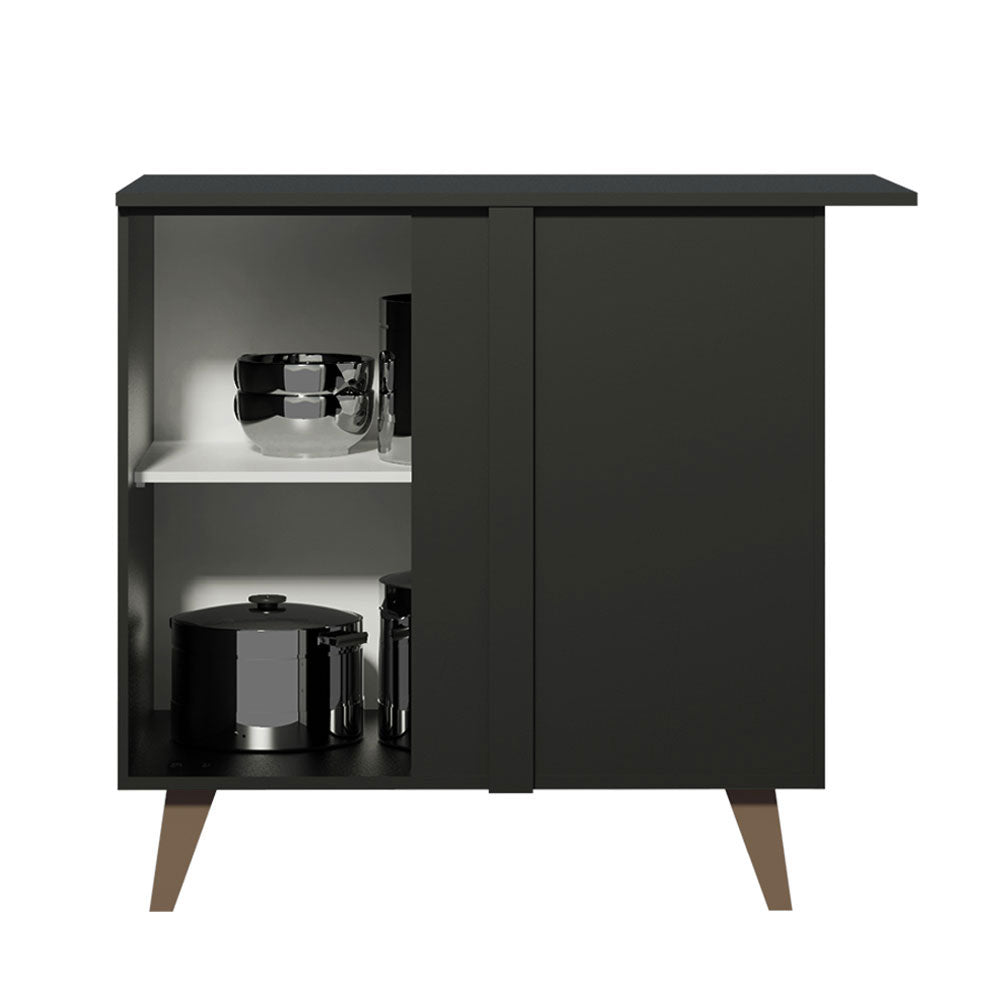 Bajo Mesada de Esquina 1 Puerta Reims Negro
