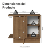 Bajo Mesada Esquinero 1 Puerta Marrón/Gris Lux Madesa