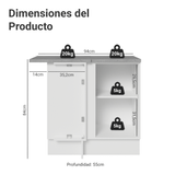 Bajo Mesada esquinero 1 Puerta Blanco/Gris Vik Madesa