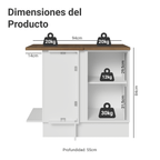 Bajo Mesada Esquinero 94 cm 1 Puerta Blanco/Marrón Agata Madesa
