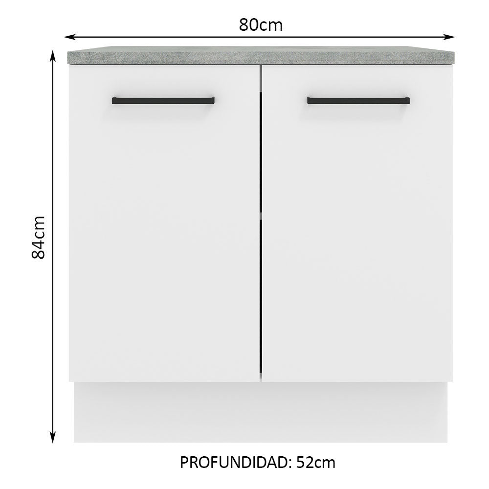 Bajo Mesada 80 cm 2 Puertas Agata Blanco