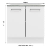 Bajo Mesada 80 cm 2 Puertas Agata Blanco