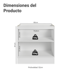 Bajo Mesada 80 cm 2 Puertas Sin Mesada Blanco Agata Madesa