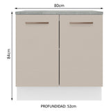 Bajo Mesada 80 cm 2 Puertas Agata Blanco/Crema