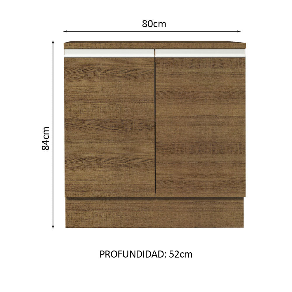 Bajo Mesada Madesa Glamy 80 cm 2 Puertas Marrón