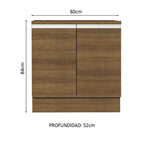 Bajo Mesada 80 cm 2 Puertas Marrón Glamy Madesa