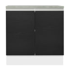 Bajo Mesada 80 cm 2 Puertas Blanco/Negro Glamy Madesa