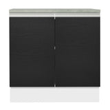 Bajo Mesada Cocina Madesa Glamy 80cm 2 Puertas Blanco/Negro