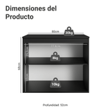 Bajo Mesada de Cocina 80 cm 2 Puertas Flotante Negro Nice Madesa