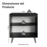 Bajo Mesada de Cocina 80 cm 2 Puertas con Patas Negro Nice Madesa