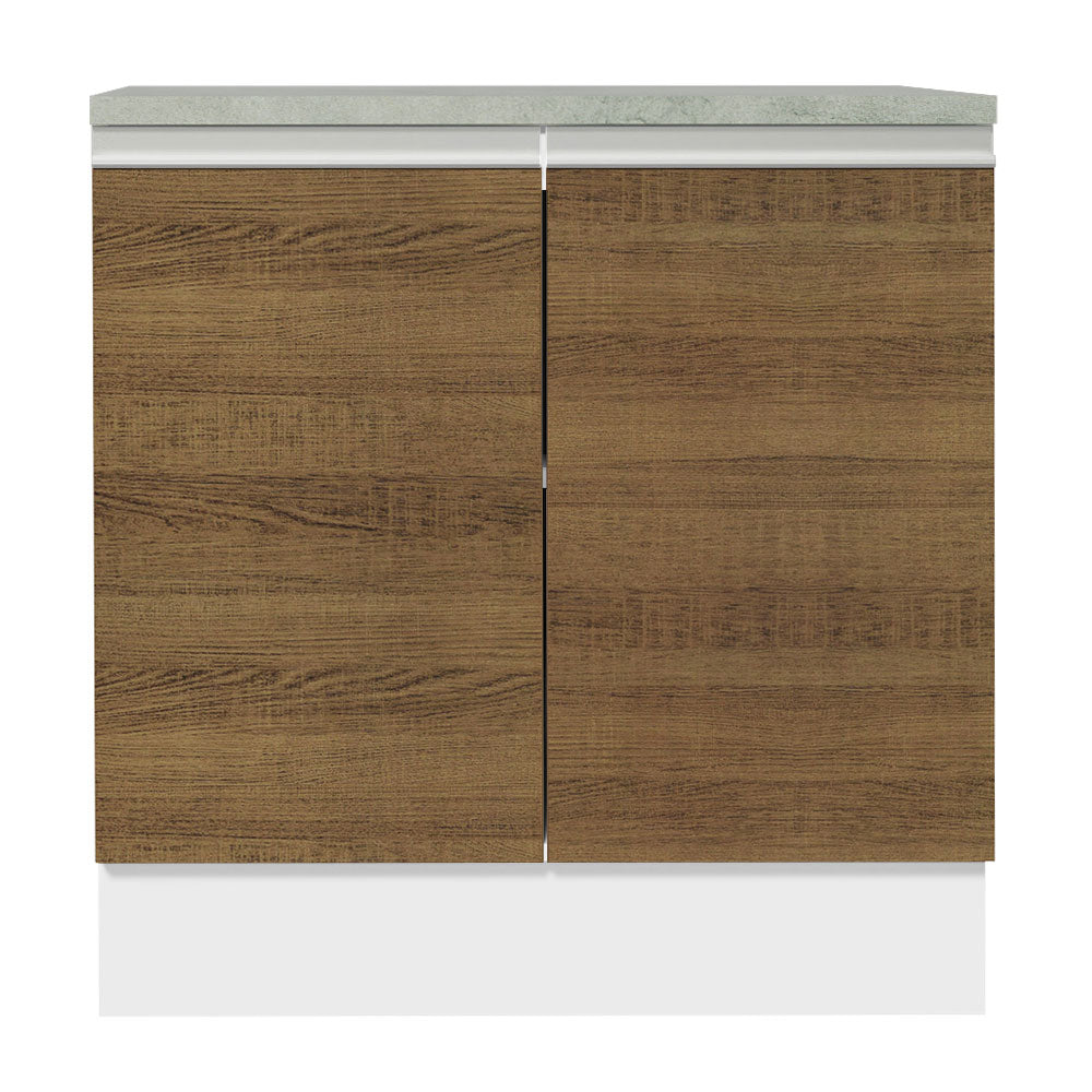 Bajo Mesada 80 cm 2 Puertas Glamy Blanco/Marrón