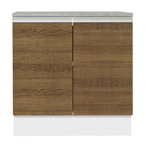 Bajo Mesada 80 cm 2 Puertas Glamy Blanco/Marrón
