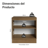 Bajo Mesada de Cocina 80 cm 2 Puetas Marrón/Gris Lux Madesa