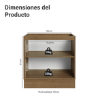 Bajo Mesada 80 cm 2 Puertas (Sin Mesada) Marrón/Gris Lux Madesa