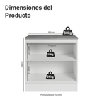 Bajo Mesada 80 cm 2 Puertas (Con Mesada) Blanco/Gris Lux Madesa
