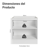 Bajo Mesada de Cocina 80 cm 2 Puetas (Sin Mesada) Blanco/Gris Lux Madesa