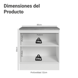Bajo Mesada de Cocina 80 cm 2 Puertas Blanco/Gris Vik Madesa
