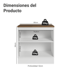 Bajo Mesada 80 cm 2 Puertas Blanco/Marrón Agata Madesa