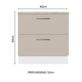 Bajo Mesada 80 cm 2 Cajones Agata Blanco/Crema