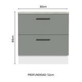Bajo mesada Madesa Agata 80 Cm 2 Cajones