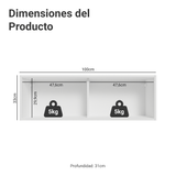 Alacena 100 cm 1 Puerta Rebatible Blanco Glamy Madesa