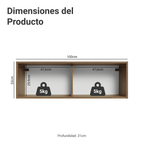 Alacena 100 cm 1 Puerta Rebatible Marrón/Blanco Glamy Madesa