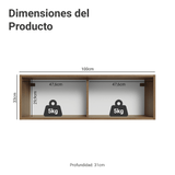 Alacena 100 cm 1 Puerta Rebatible Marrón/Gris Lux Madesa