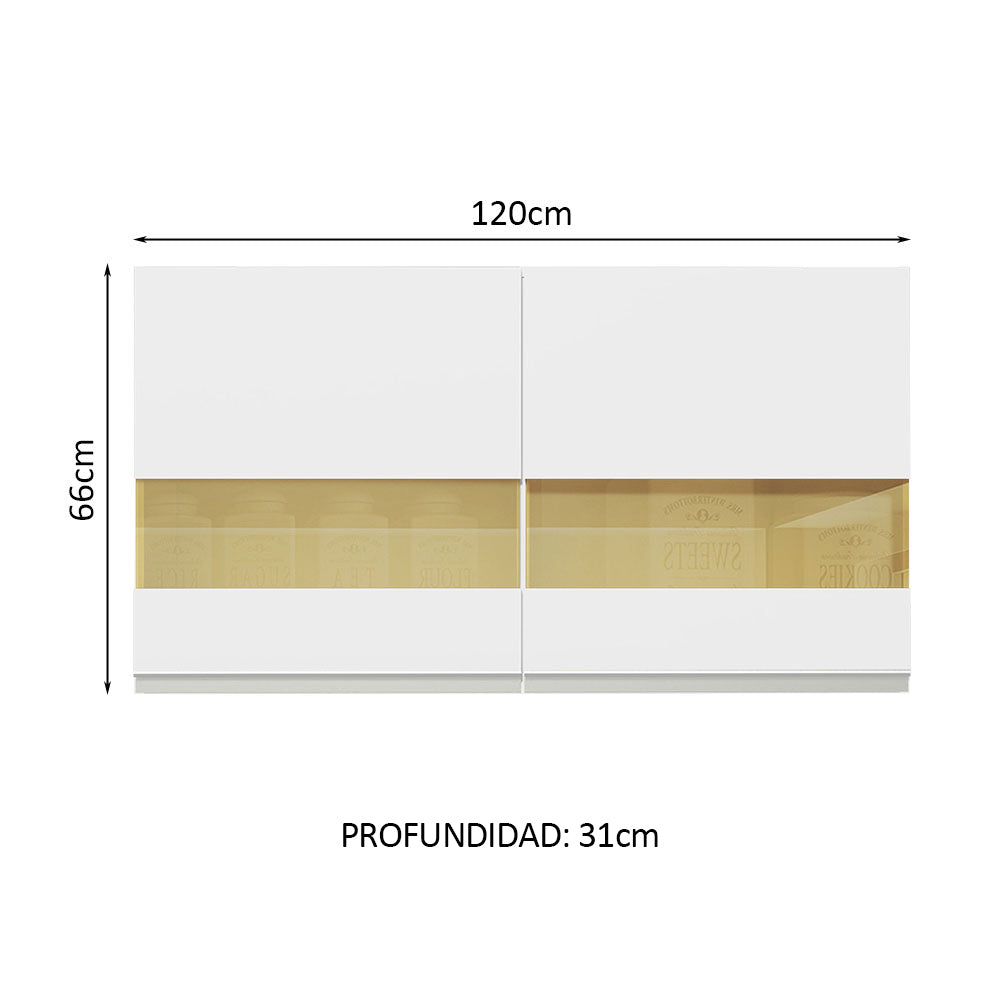 Armario Madesa Glamy 120 cm 2 Puertas con Cristal