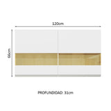 Armario Madesa Glamy 120 cm 2 Puertas con Cristal