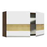 Alacena Madesa Glamy 120 cm 2 Puertas Con Vidrio Marrón/Blanco