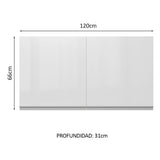 Alacena Cocina 100% MDF 120 cm 2 Puertas Blanco Brillante Acordes Madesa