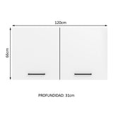 Alacena 120 cm 2 Puertas Agata Blanco