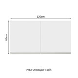 Alacena 2 Puertas 4 Compartimentos Madesa - 120 Cm