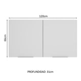 Alacena 120 cm 2 Puertas Stella Blanco