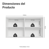 Alacena Cocina 120 cm 2 Puetas Blanco/Crema Vik Madesa