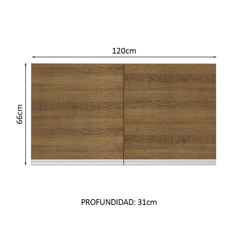Alacena 120 cm 2 Puertas Marrón Glamy Madesa