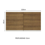 Alacena 120 cm 2 Puertas Marrón Glamy Madesa