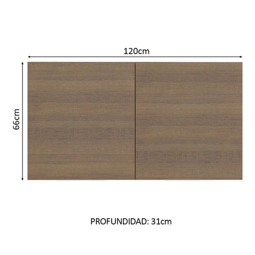 Alacena 120 cm 2 Puertas Marrón Stella Madesa