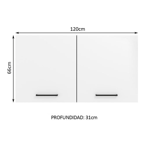 Alacena 120 cm 2 Puertas Marrón/Blanco Agata Madesa