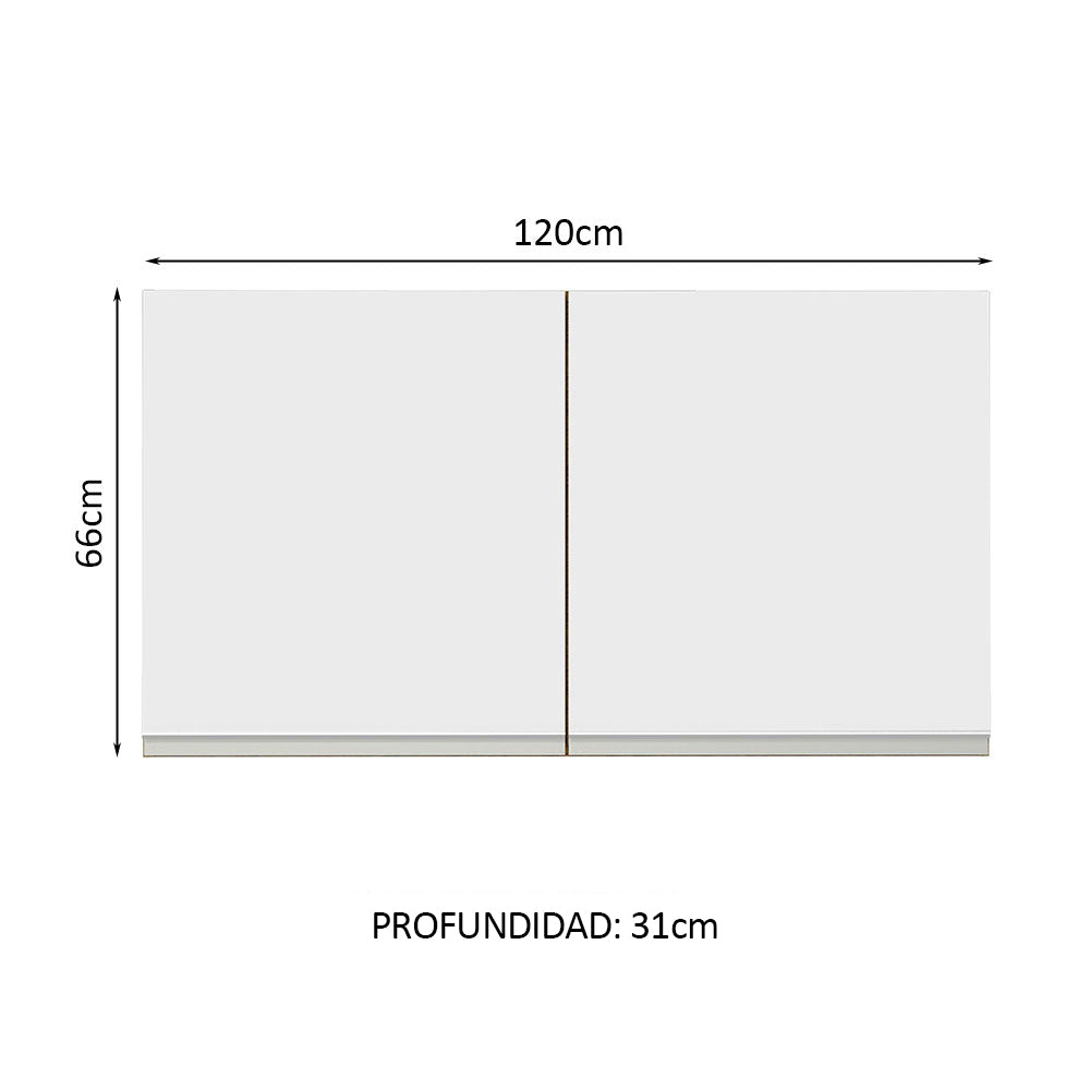 Alacena Madesa Glamy 120 cm 2 Puertas Marrón/Blanco