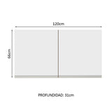 Alacena Madesa Glamy 120 cm 2 Puertas Marrón/Blanco