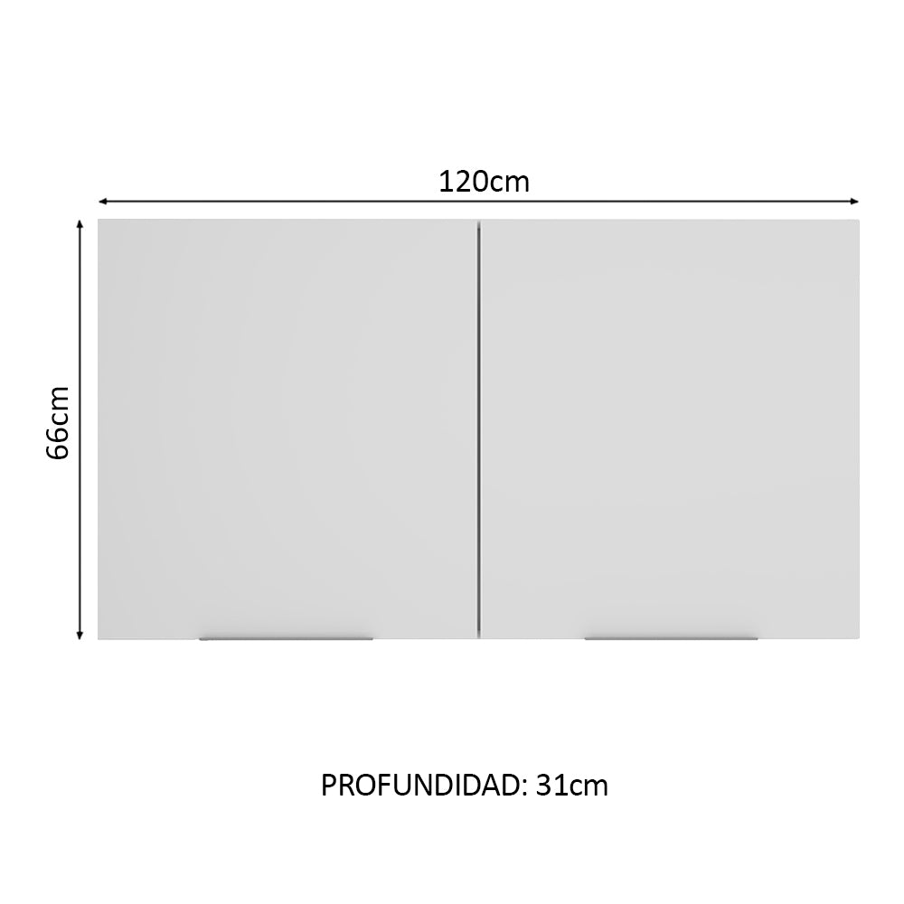 Alacena 120 cm 2 Puertas Stella Marrón/Blanco