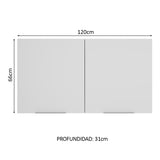 Alacena 120 cm 2 Puertas Stella Marrón/Blanco